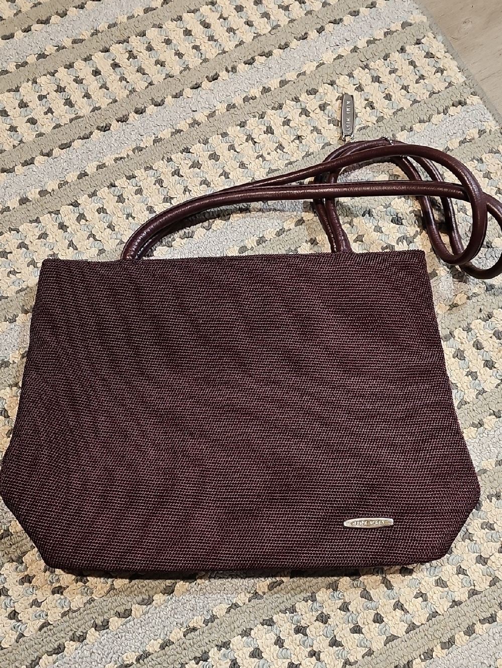 Nine West wine colored woven bag